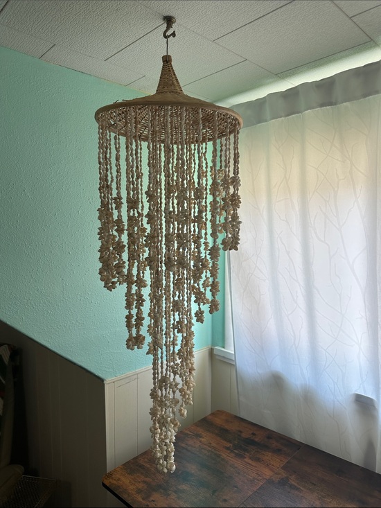 Other - Vintage Boho Cascading Seashell Chandelier Mobile - 35” Coastal Beach Decor